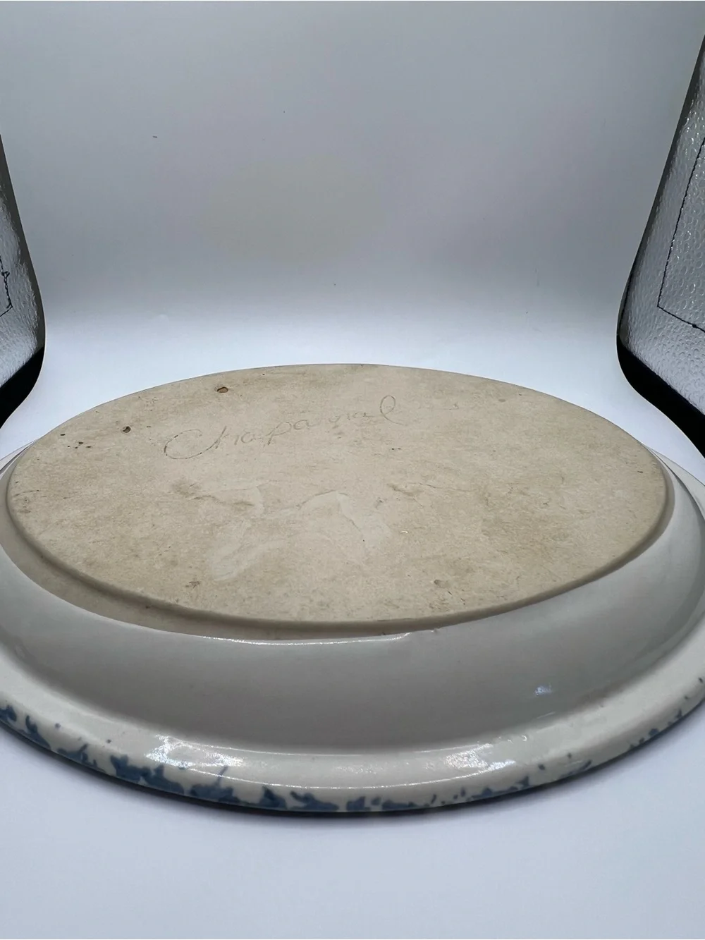 Blue Speckle Oval Serving Platter
